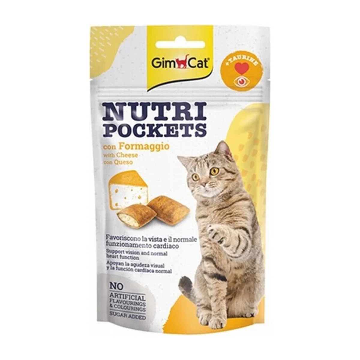 GimCat Nutri Pockets Peynirli Taurinli Kedi Ödülü (60 g)