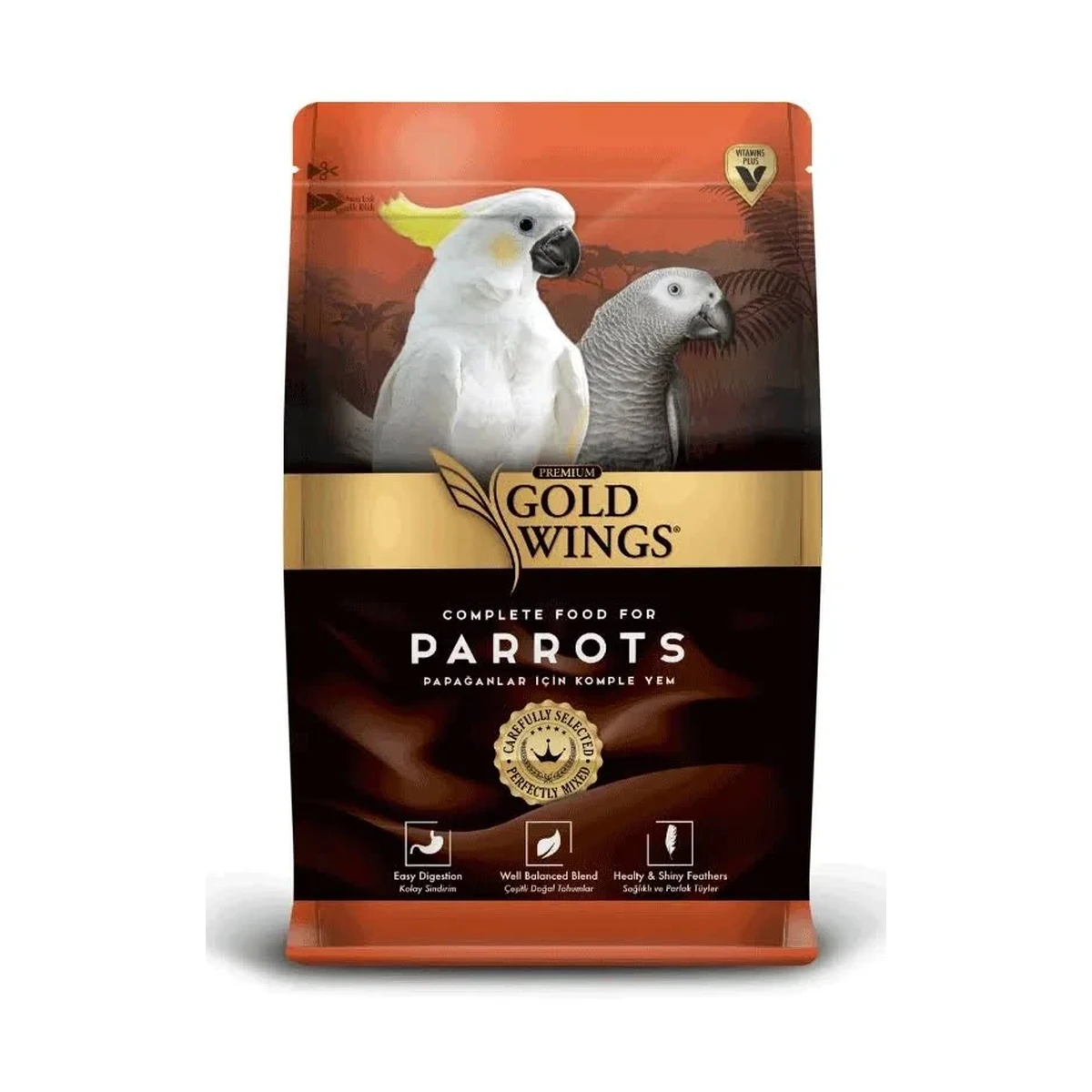 Gold Wings Premium Meyveli Büyük Irk Papağan Yemi (1 kg)