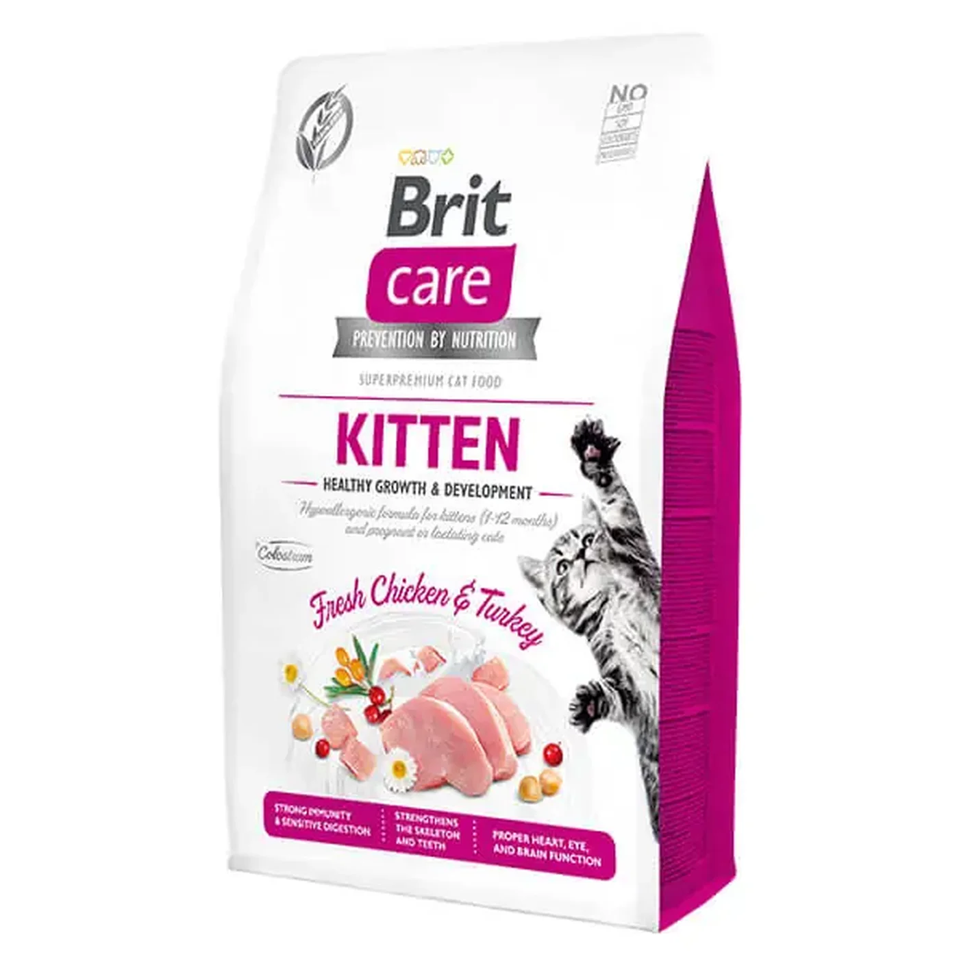 Brit Care Hipoalerjenik Tahılsız, Tavuk Etli & Hindi Etli Yavru Kedi Maması (2 kg)