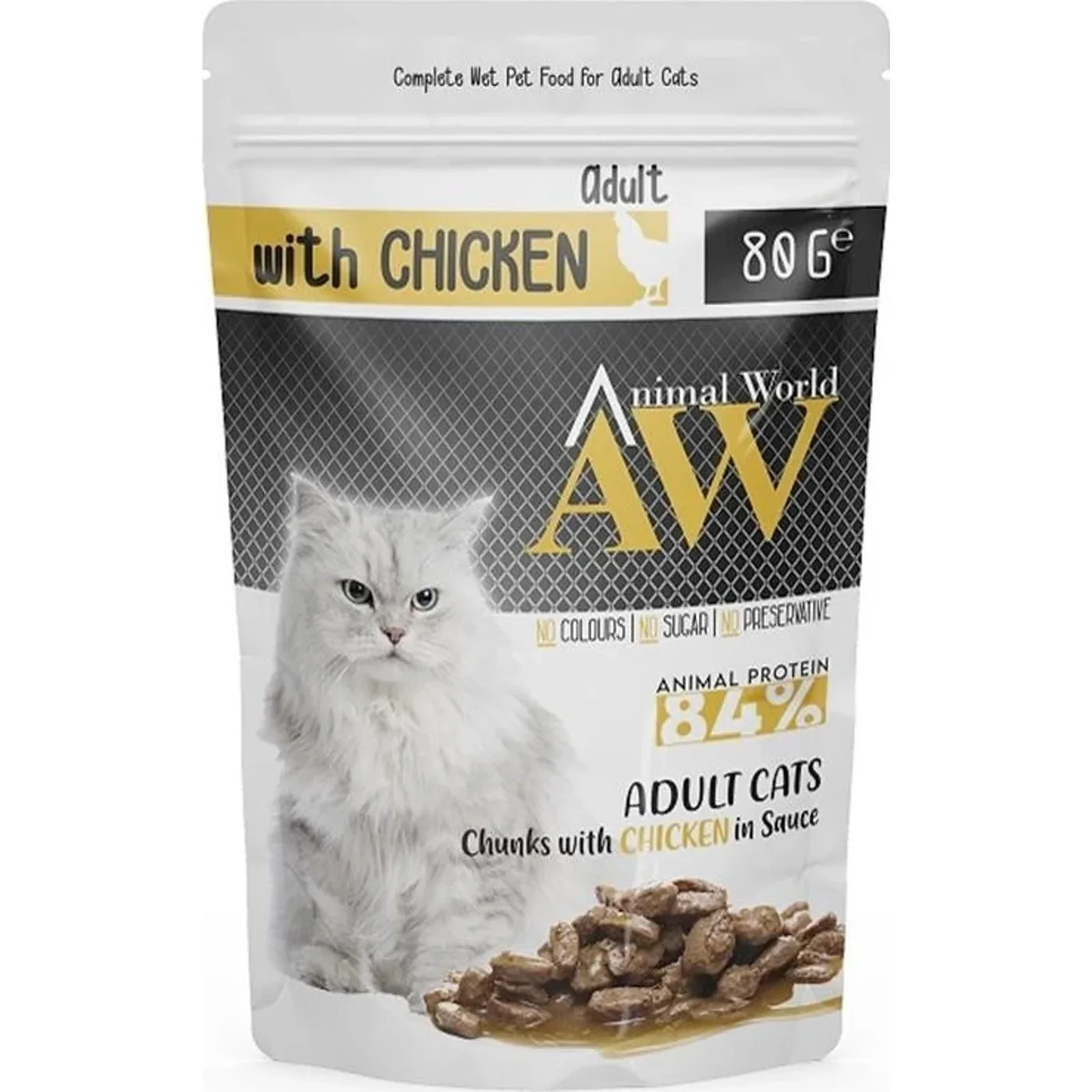 Animal World Biftek Etli Kısırlaştırılmış Kedi Pouch Mama (80 g)