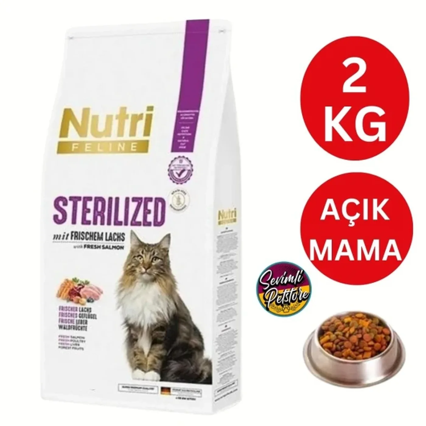 Nutri Feline Somonlu Açık Kısırlaştırılmış Kedi Maması