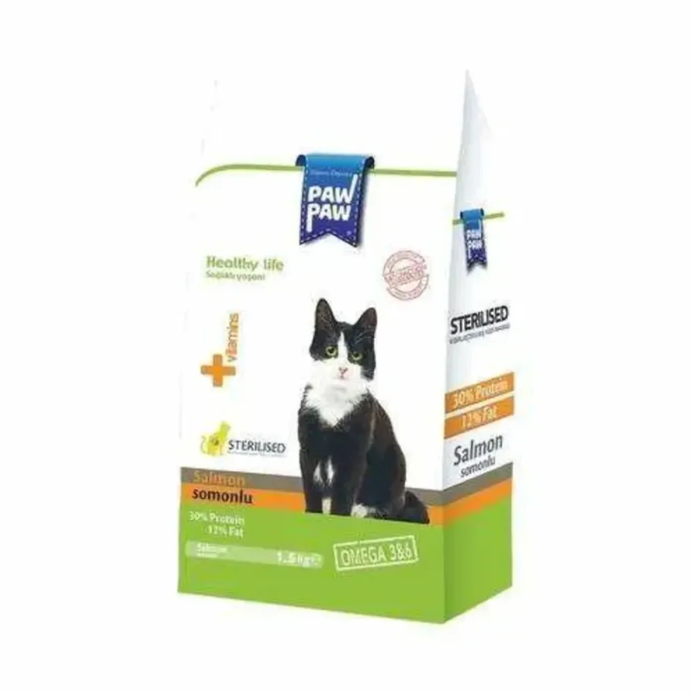 Paw Paw Somon Balıklı Kısırlaştırılmış Kedi Maması (1,5 kg)