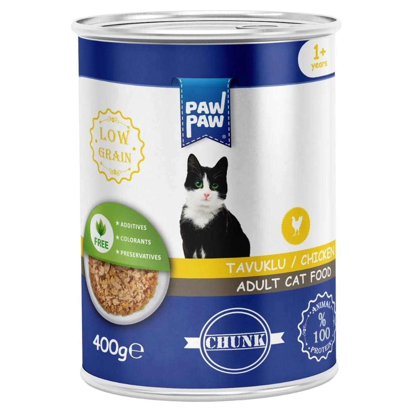 Pawpaw Somonlu ve Parça Etli Soslu Yetişkin Kedi Maması (400 g)