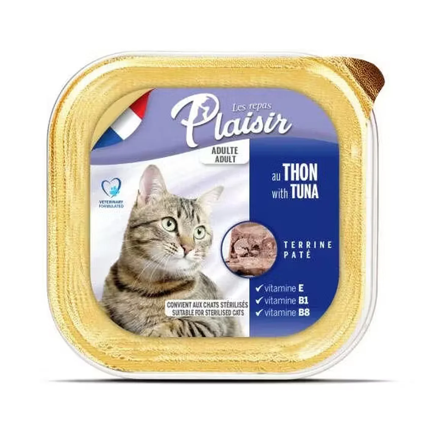 Plaisir Ton Balıklı Yetişkin ve Kısırlaştırılmış Kedi Konserve Maması (100 g)