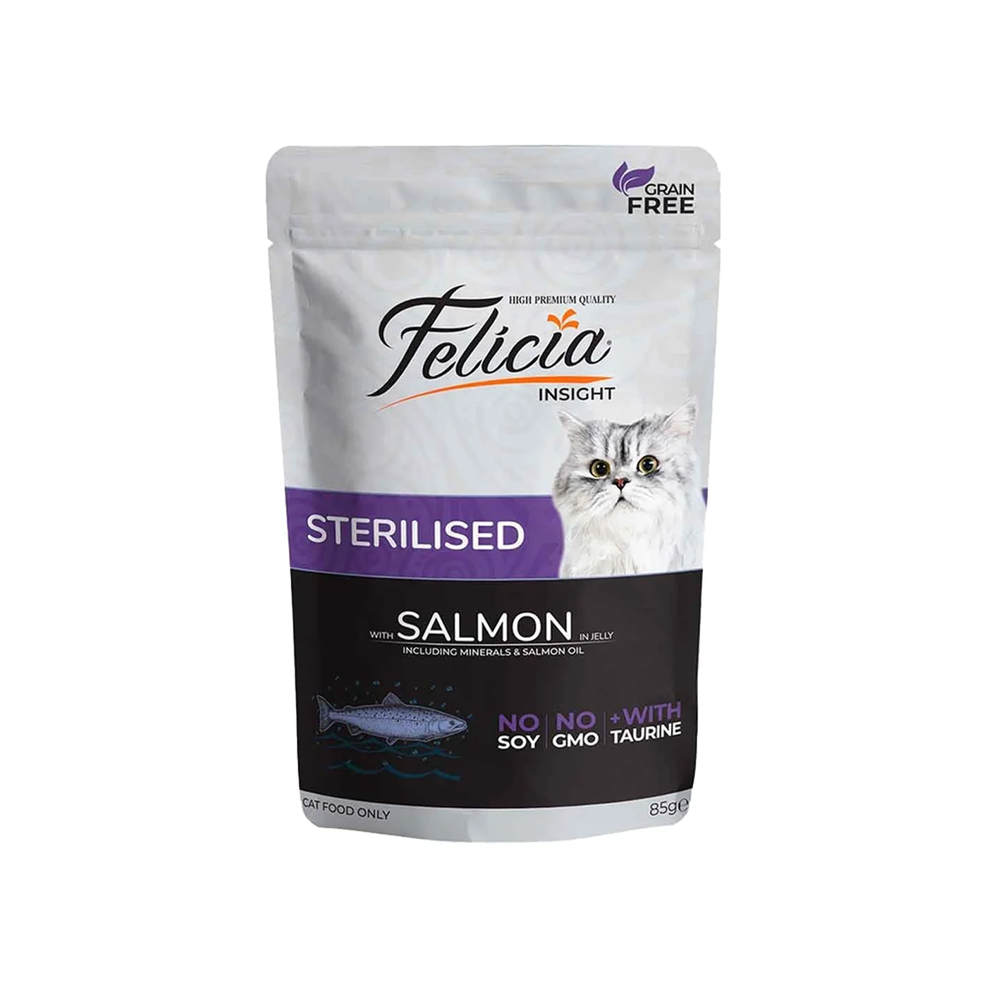 Felicia Insight Tahılsız Somonlu Kısırlaştırılmış Kedi Konserve Maması (85 g)