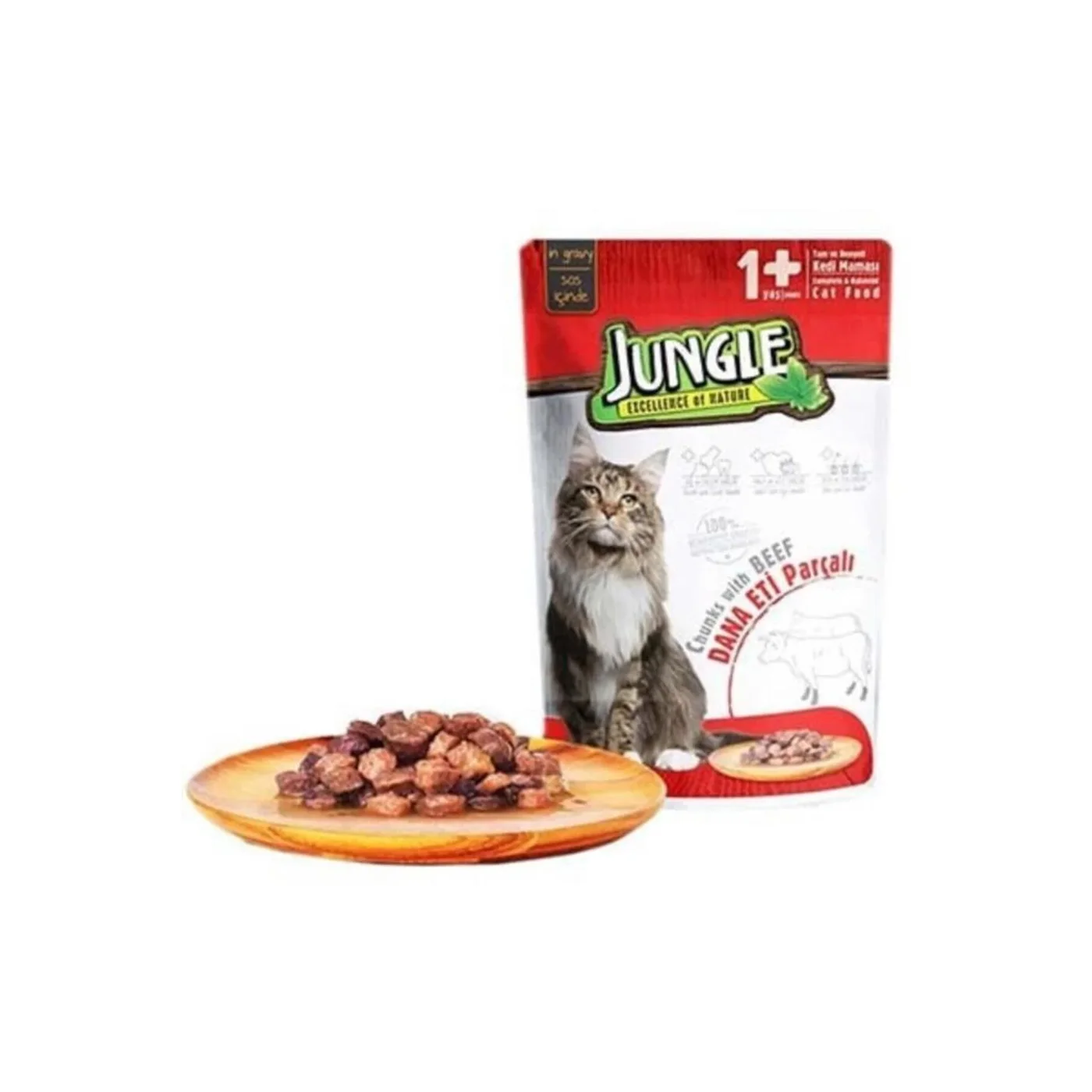 Jungle Parça Dana Etli Yetişkin Kedi Konserve Maması (100 g)