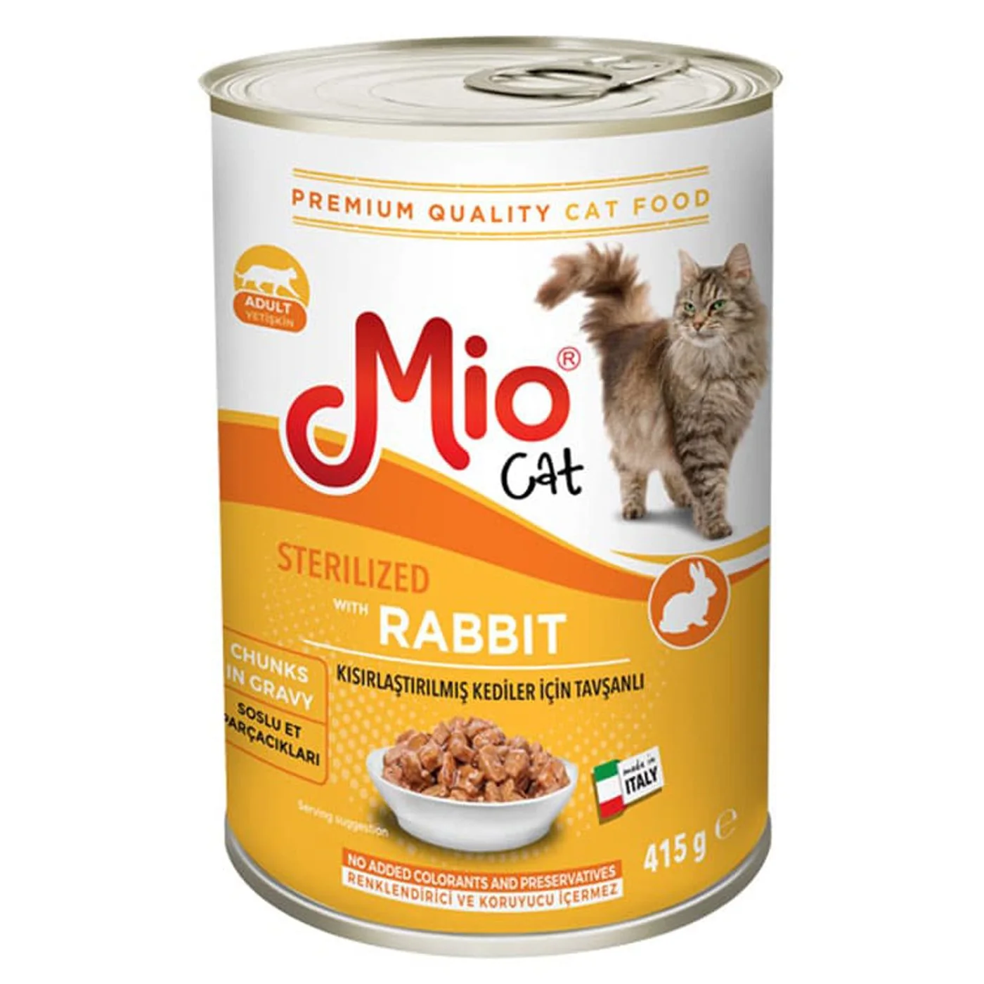 Mio Tavşan Etli Kısırlaştırılmış Kedi Konserve Maması (415 g)