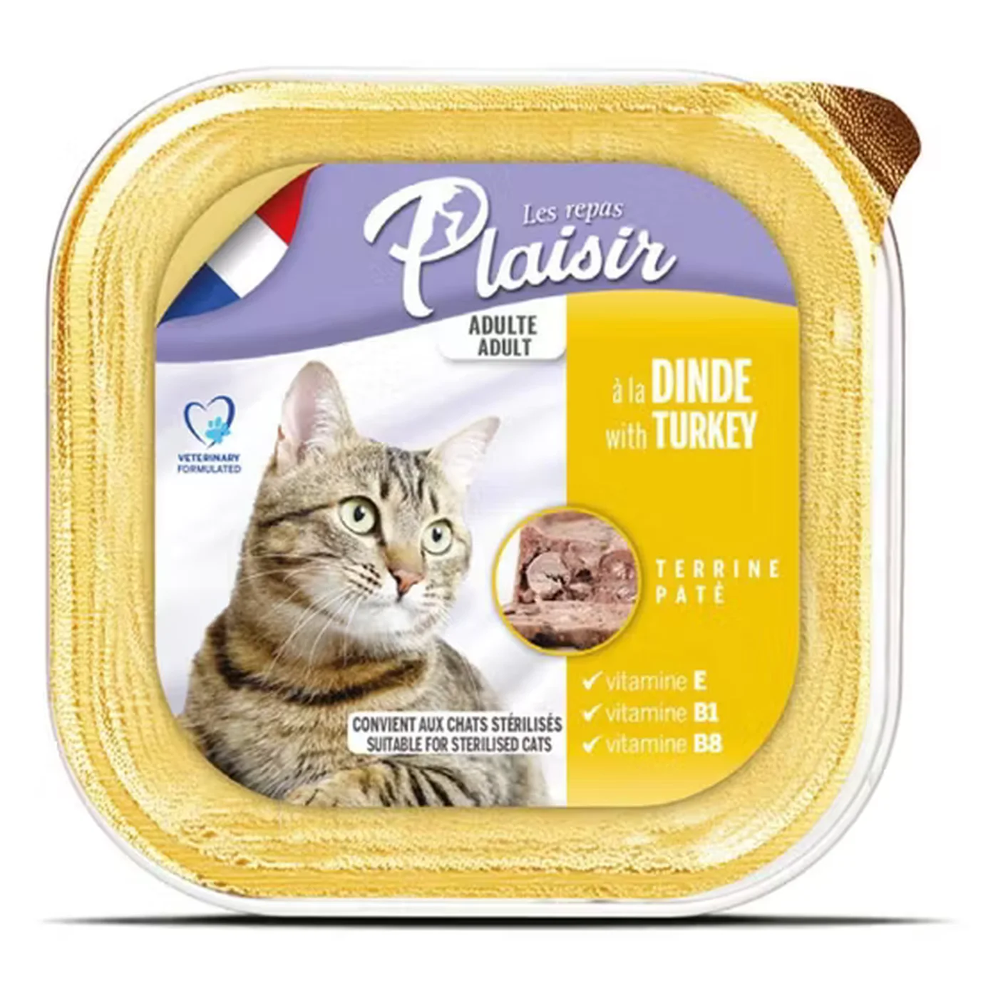 Plaisir Hindi Etli Yetişkin ve Kısırlaştırılmış Kedi Konserve Maması (100 g)