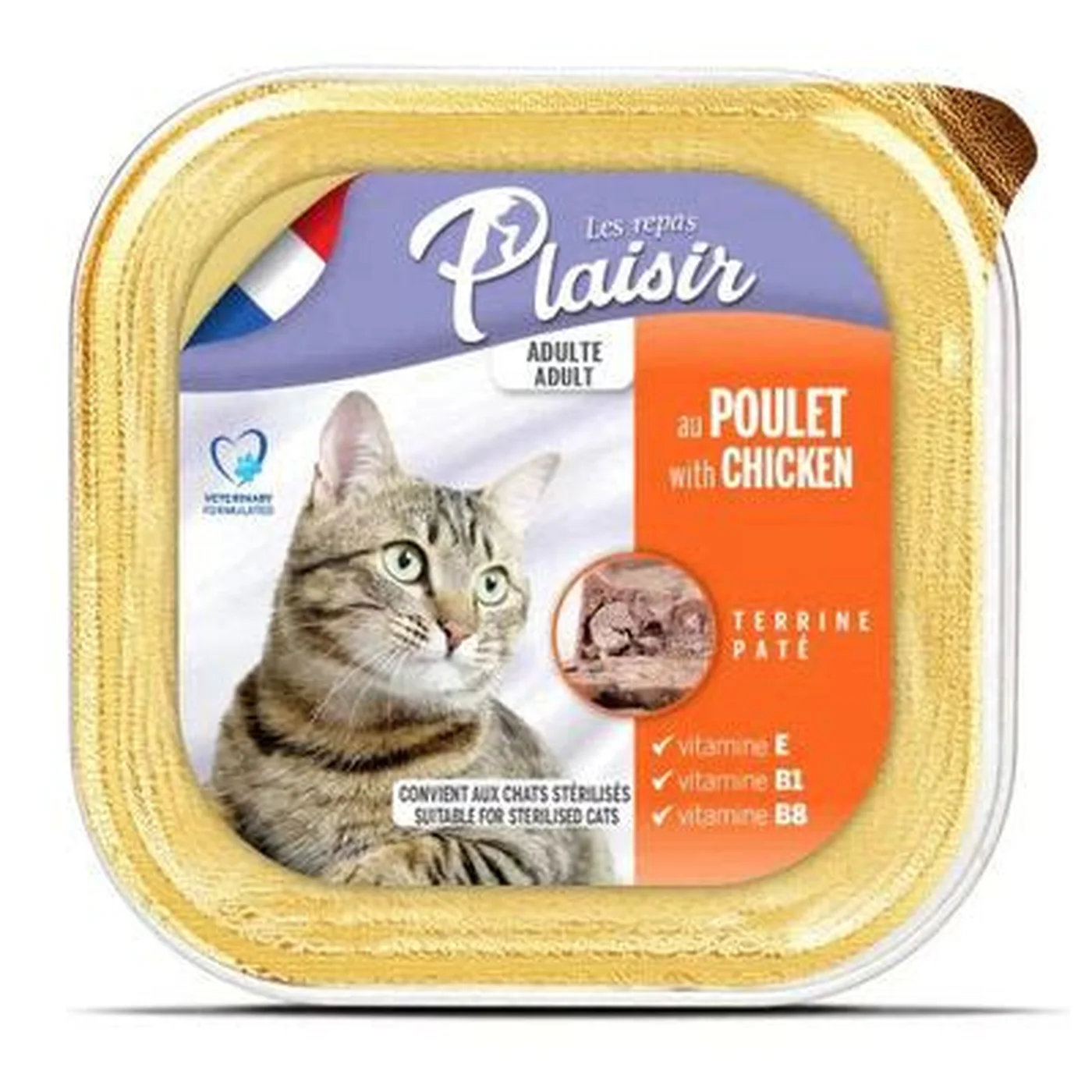 Plaisir Tavuk Etli Yetişkin ve Kısırlaştırılmış Kedi Konserve Maması (100 g)
