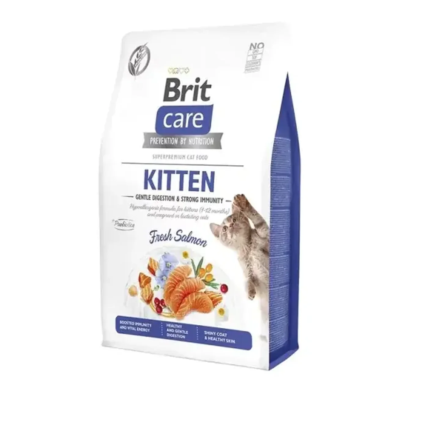 Brit Care Gentle Digestion & Strong Immunity Tahılsız Somonlu Yavru Kedi Maması (2 kg)