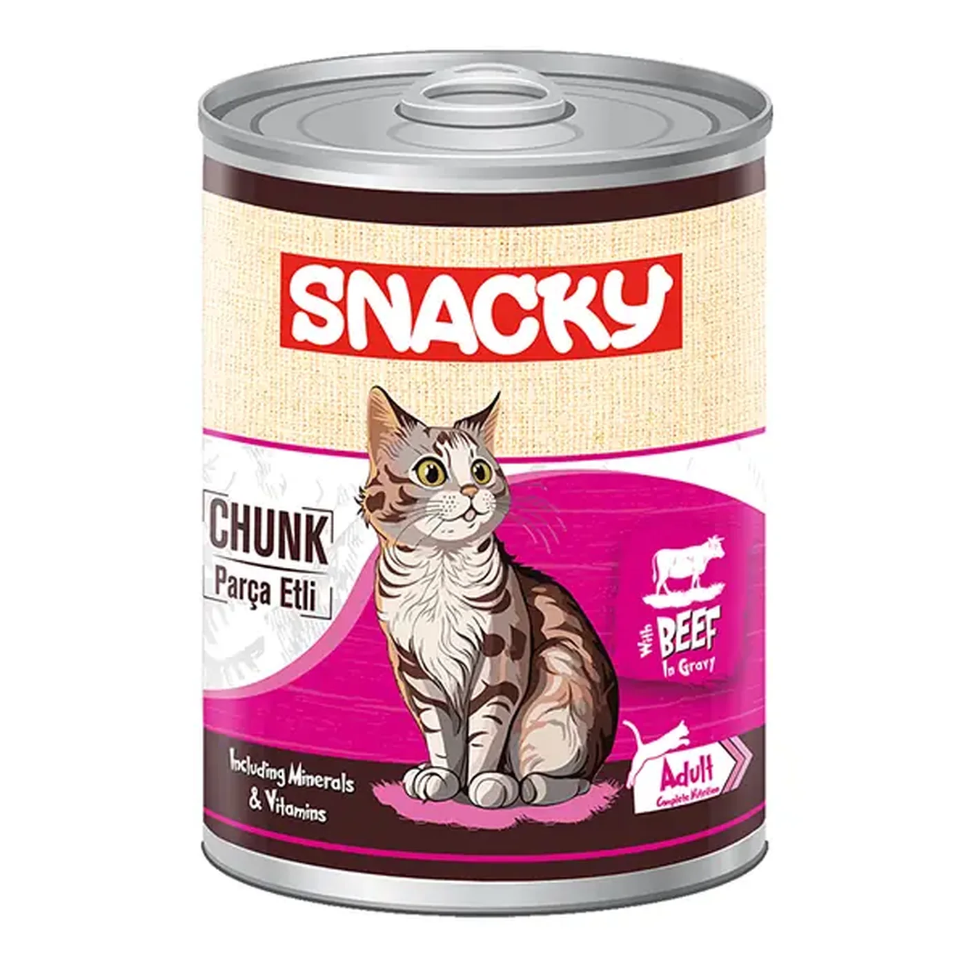 Snacky Sığır Etli Yetişkin Kedi Konserve Maması (400 g)