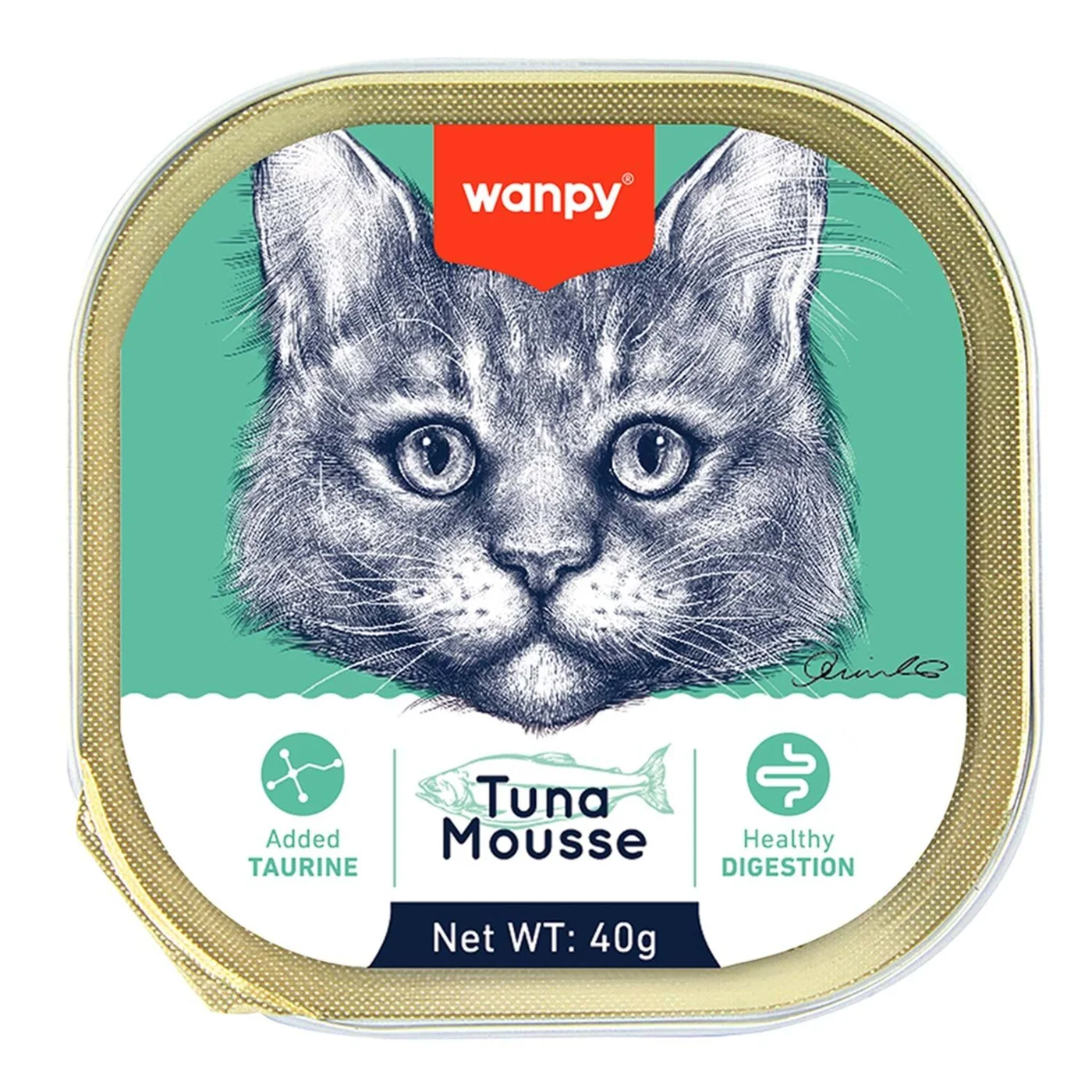 Wanpy Ton Balığı ve Morina Balıklı Alutray Ya? Kedi Maması (40 g)