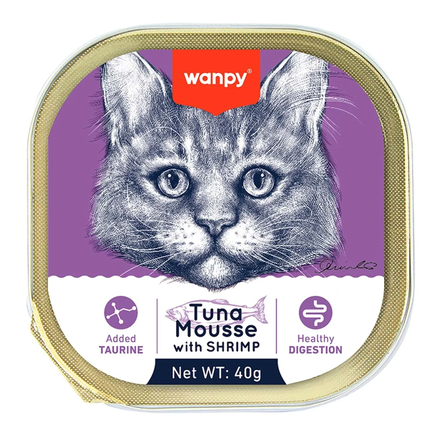 Wanpy Ton Balığı ve Karidesli Alutray Ya? Kedi Maması (40 g)