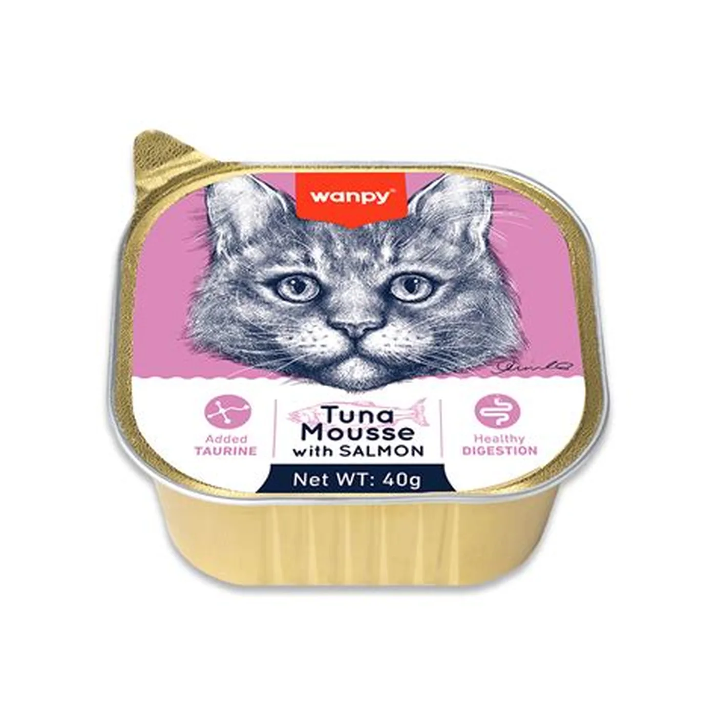 Wanpy Ton Balığı ve Somon Balıklı Alutray Ya? Kedi Maması (40 g)