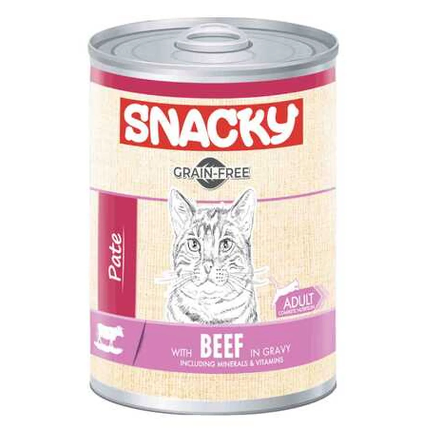 Snacky Tahılsız Sığır Etli Yetişkin Kedi Konservesi (400 g)