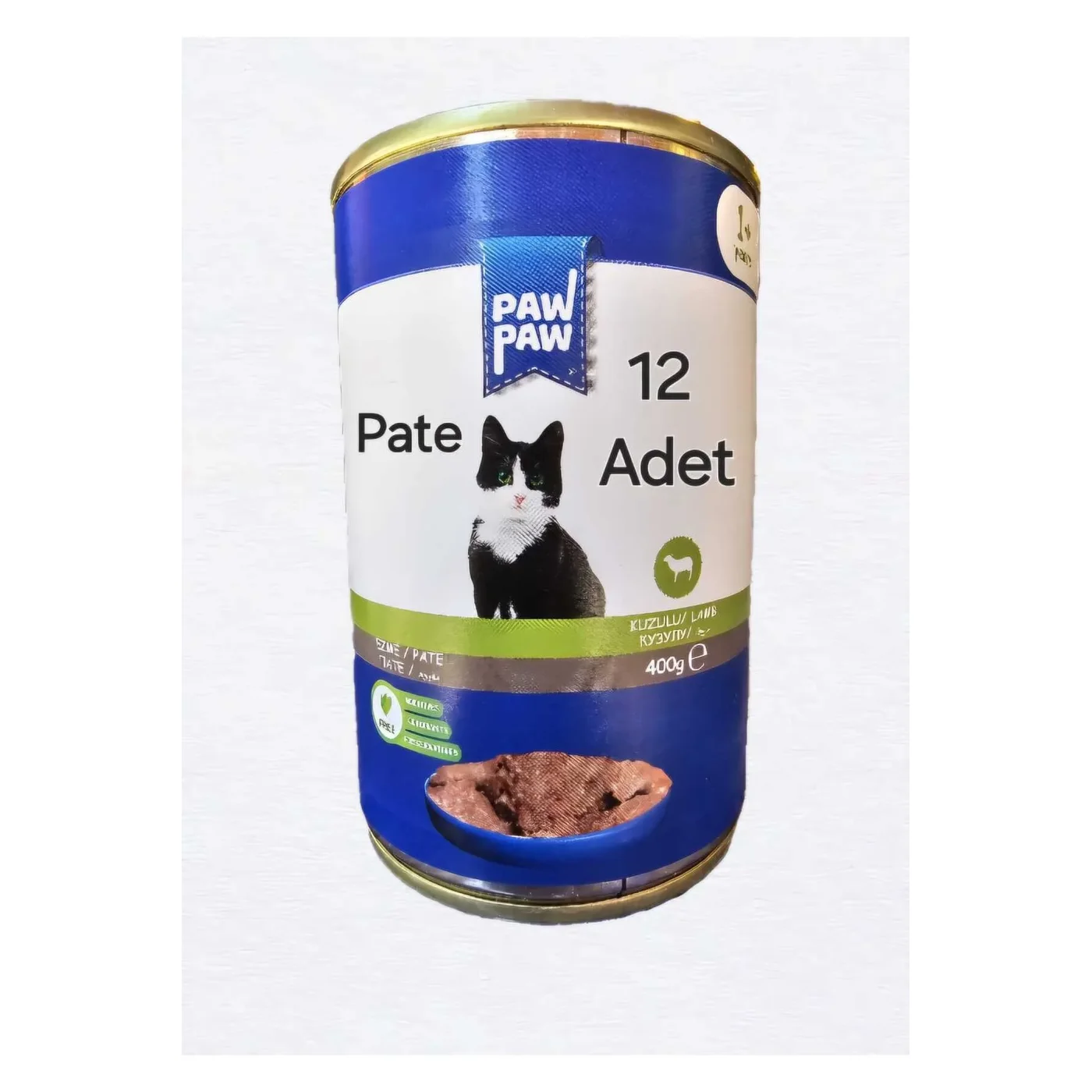 Paw Paw Pate Püre Kuzu Etli Yetişkin Kedi Konservesi (400 g)