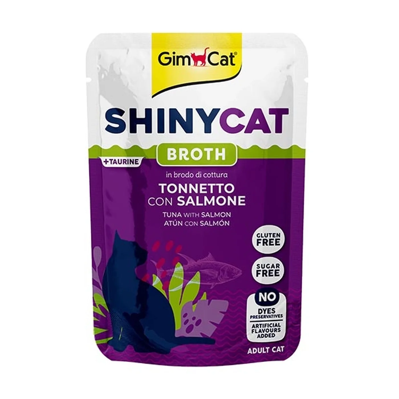 Gimcat Shinycat Broth Ton Balığı ve Somonlu Pouch Konserve Kedi Maması (70 g)