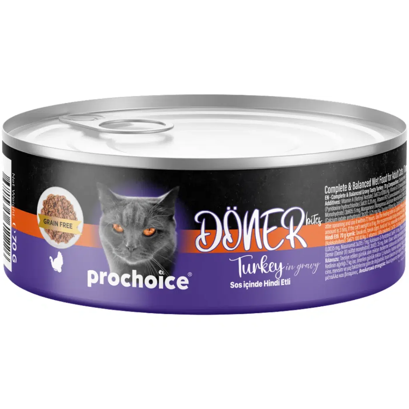Prochoice Döner Bites Sos İçinde Hindi Etli Yetişkin Kedi Maması (70 g)