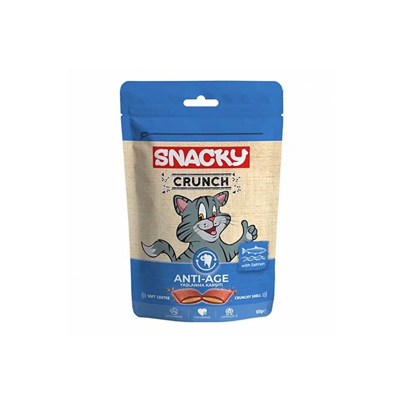 Snacky Crunchy Anti-Age Somonlu Kedi Ödülü (60 g)