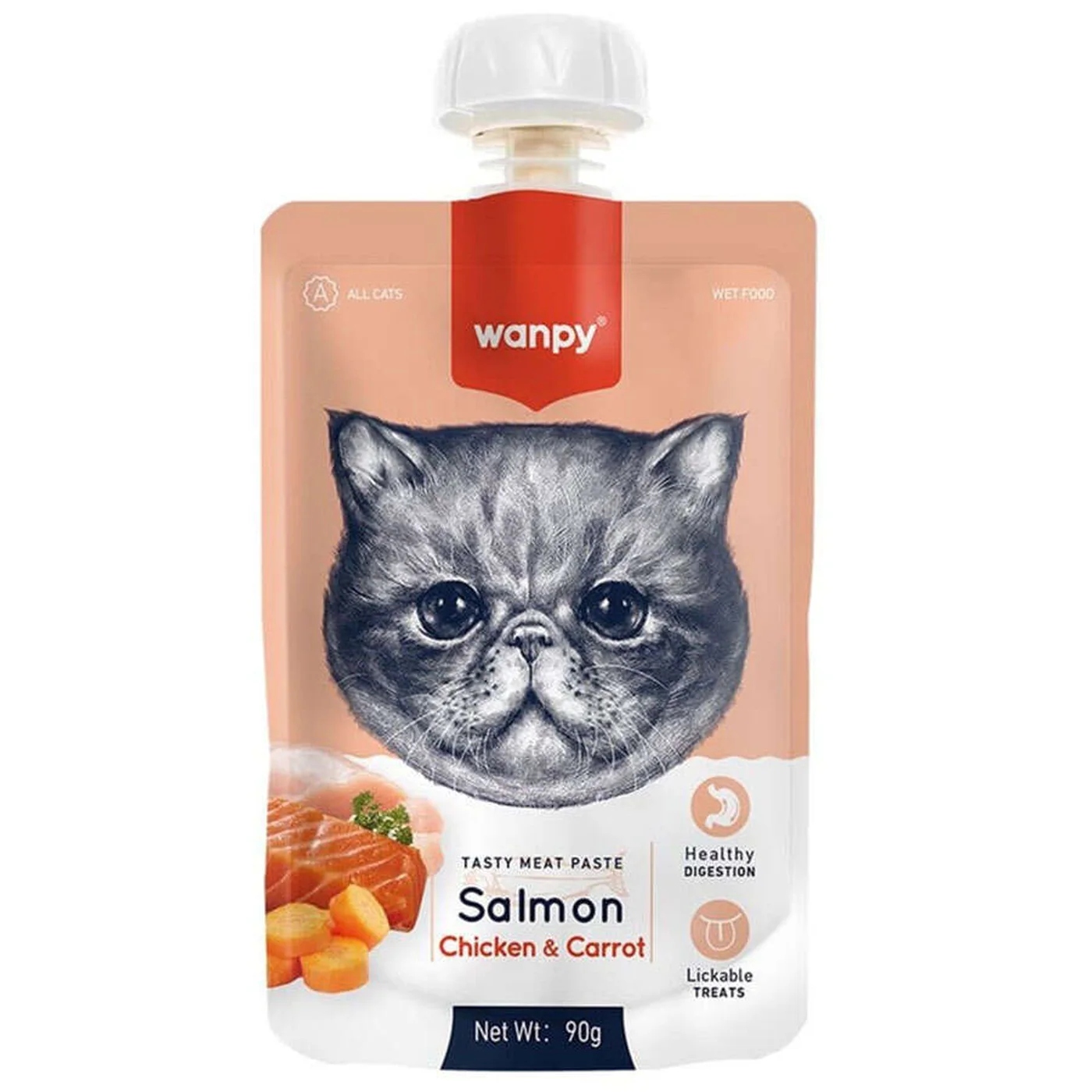 Wanpy Taze Somonlu ve Tavuk Etli Kedi Et Ezmesi (90 g)
