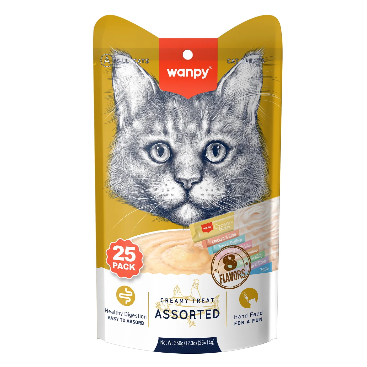 Wanpy Karışık Ra-Mix Sıvı Kedi Ödülü (25 x 14 g)