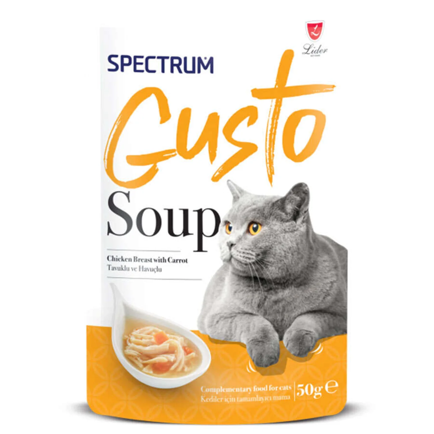 Spectrum Gusto Tavuk Etli ve Havuçlu Kedi Çorbası (50 g)