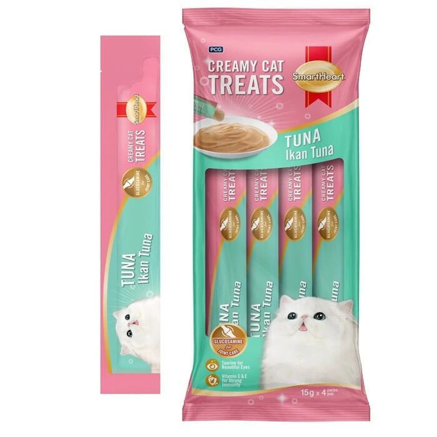 SmartHeart Ton Balıklı Krema Kedi Sıvı Ödül Maması (4 x 15 g)