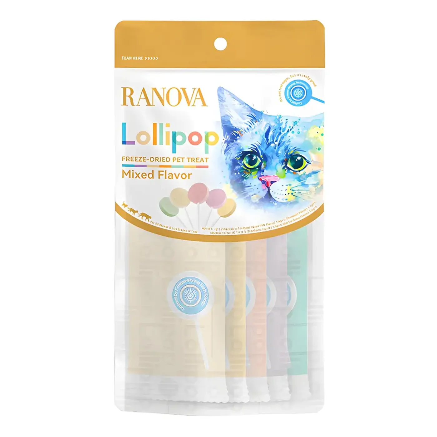 Ranova Tavuk Etli ve Balkabaklı Sindirim Sistemi Destekleyici Lolipop Kedi Ödül Maması (1,4 g)
