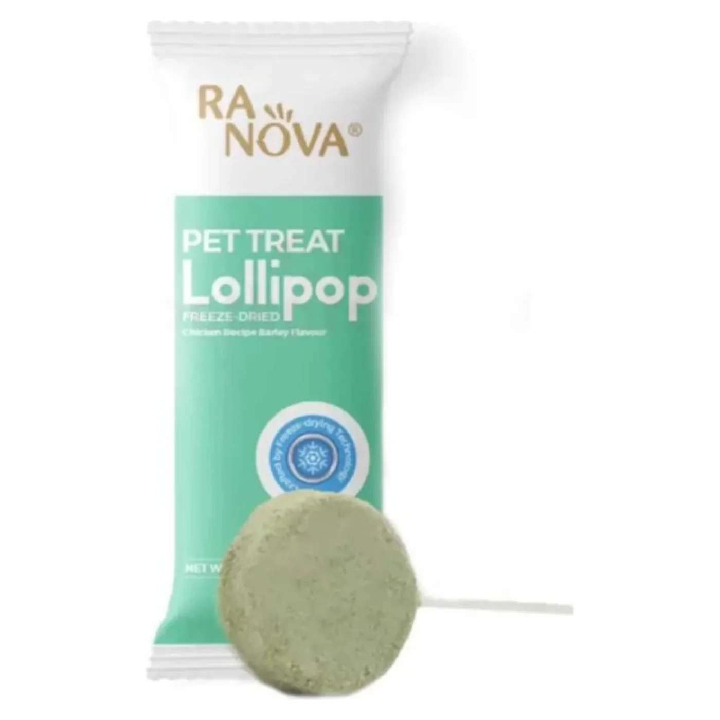 Ranova Tavuk Etli ve Arpa Otlu Malt İçerikli Kurutulmuş Lolipop Kedi Ödül Maması (1,4 g)