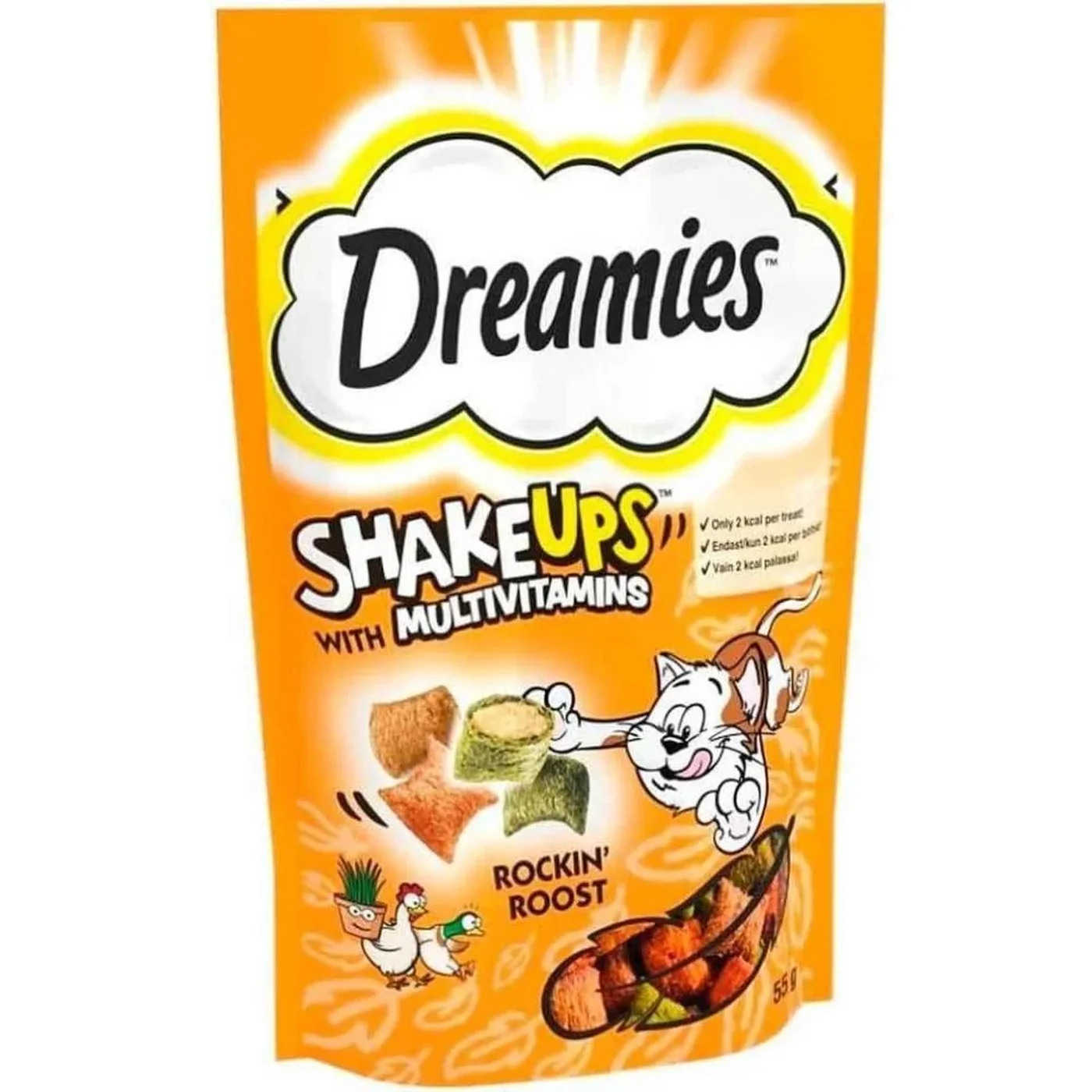 Dreamies ShakeUps Rockin Roost Tavuklu ve Ördekli Kedi Ödül Bisküvisi (55 g)