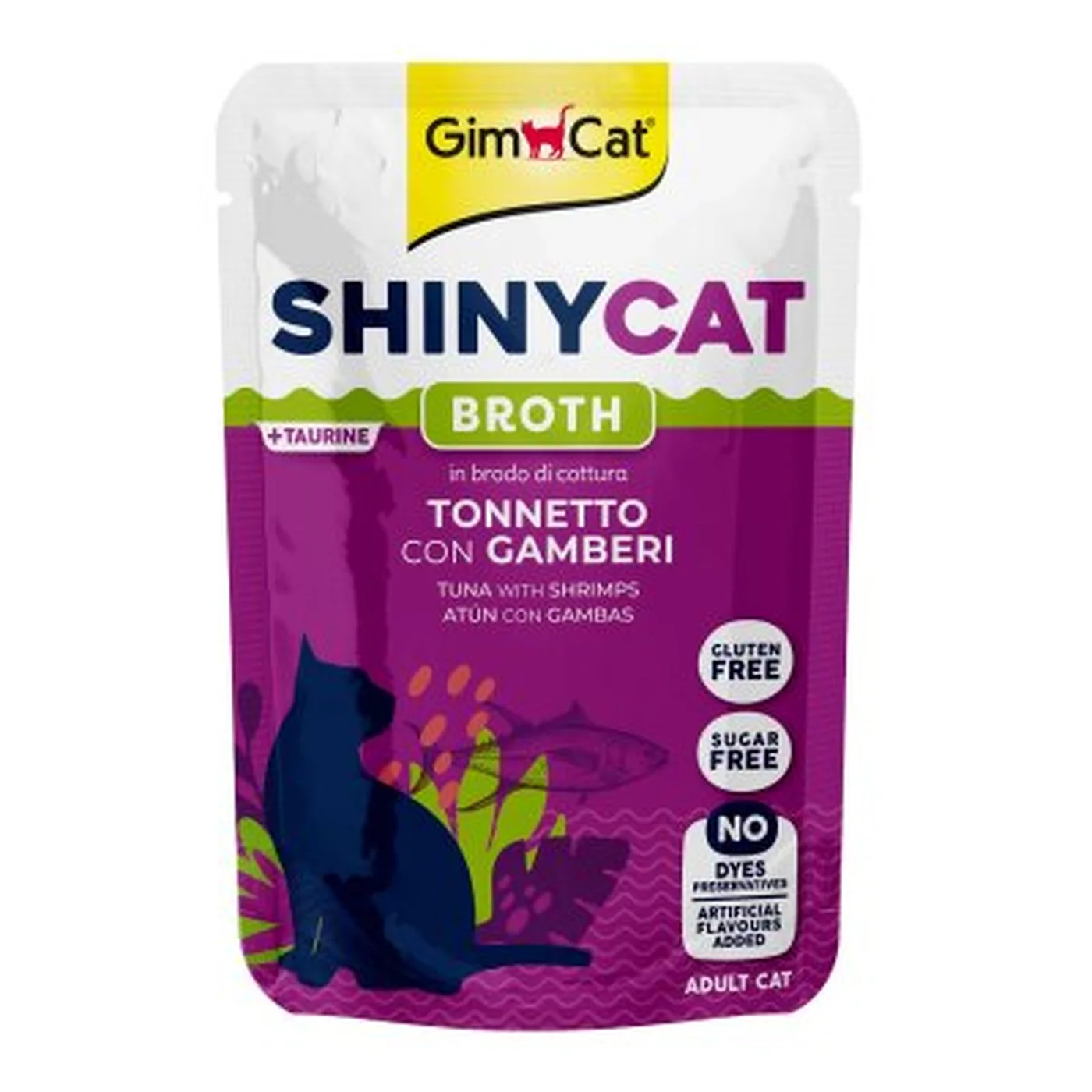 GimCat Shinycat Ton Balıklı ve Karidesli Yetişkin Kedi Çorbası (70 g)