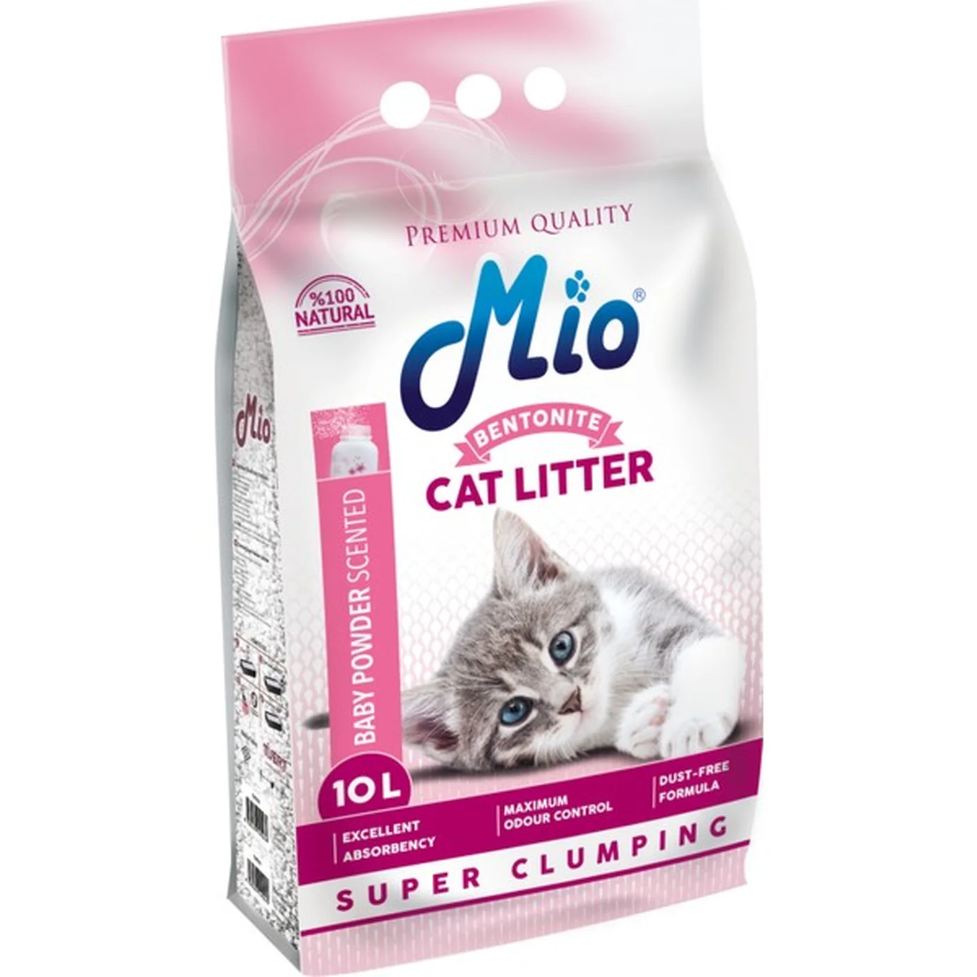 Mio Doğal Pudra Kokulu Bentonit Topaklanan Kedi Kumu İnce (5 L)