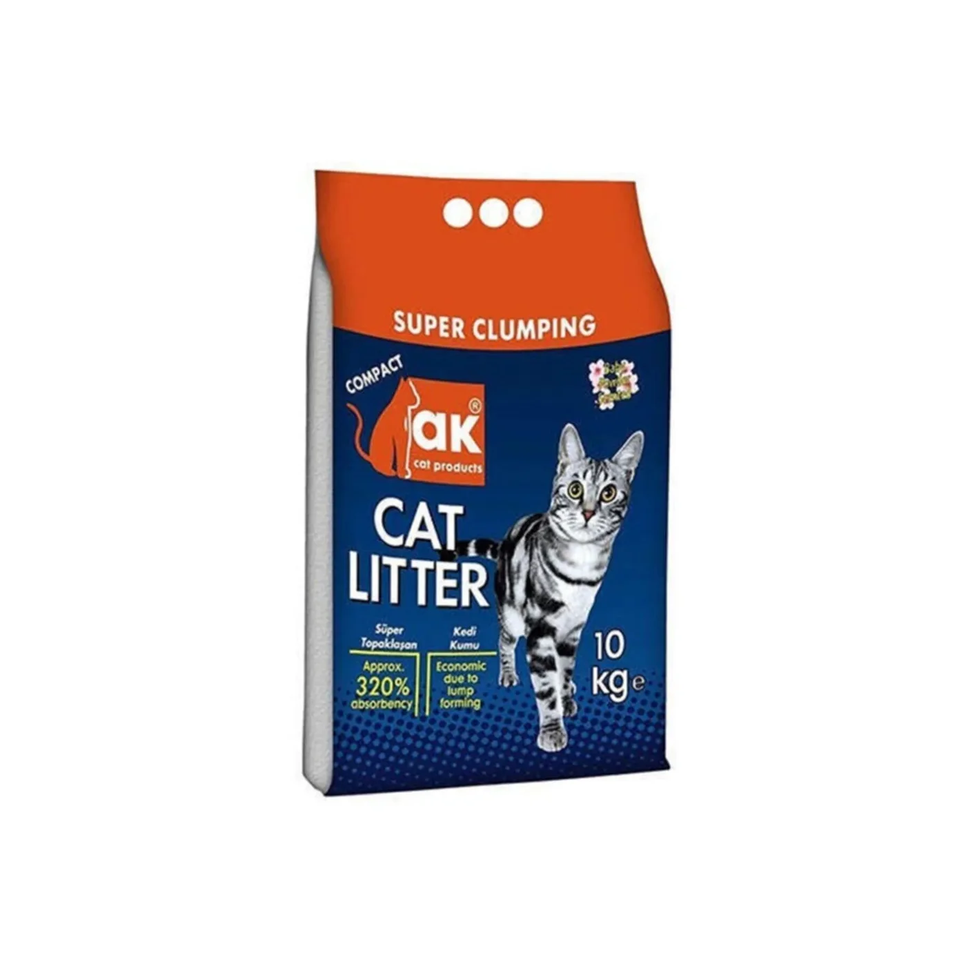 Akkum Bebek Pudras? Kokulu Kalın Taneli Kedi Kumu (10 kg)