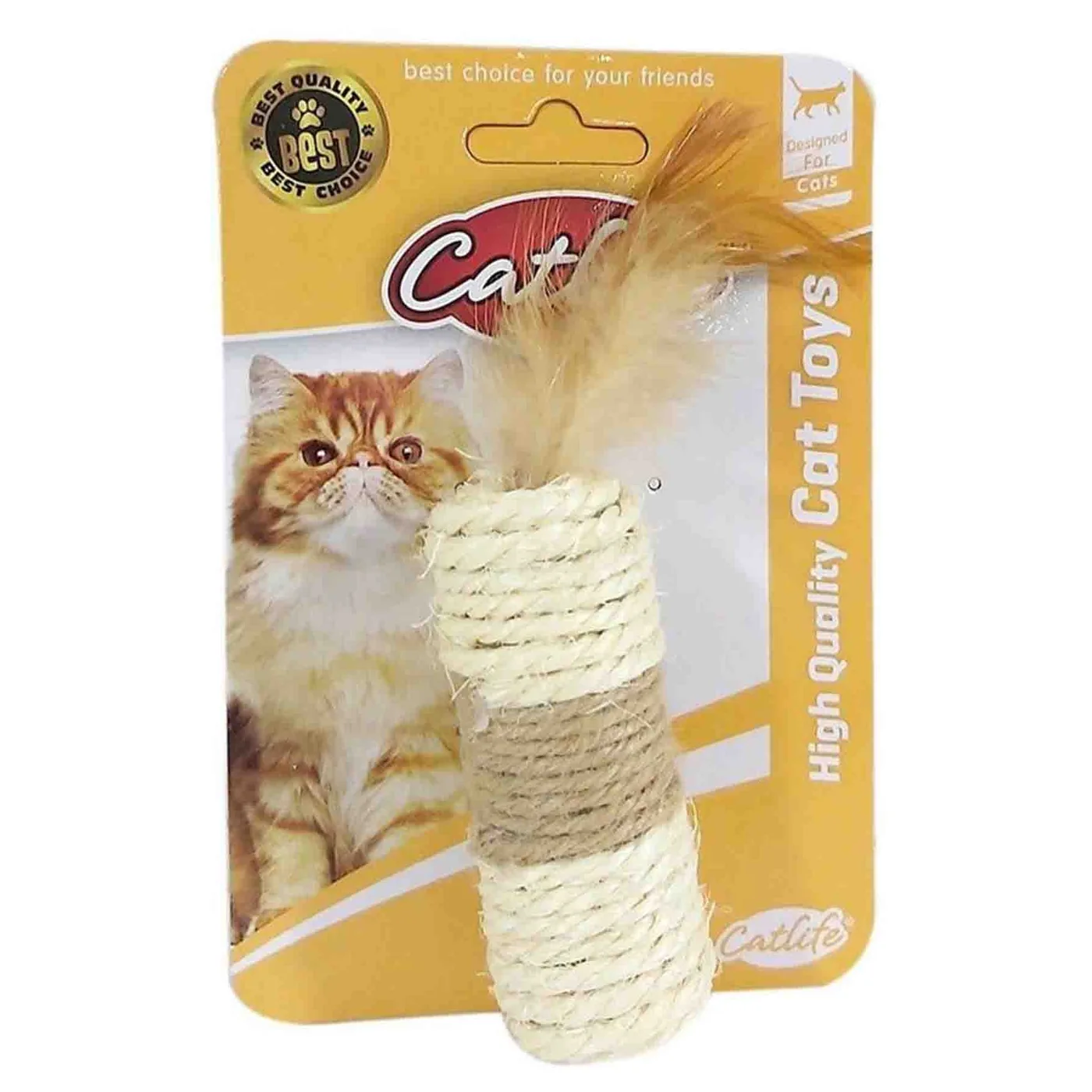 Catlife Kediler İçin Tüylü Silindir Oyuncak (3 x 9 cm)