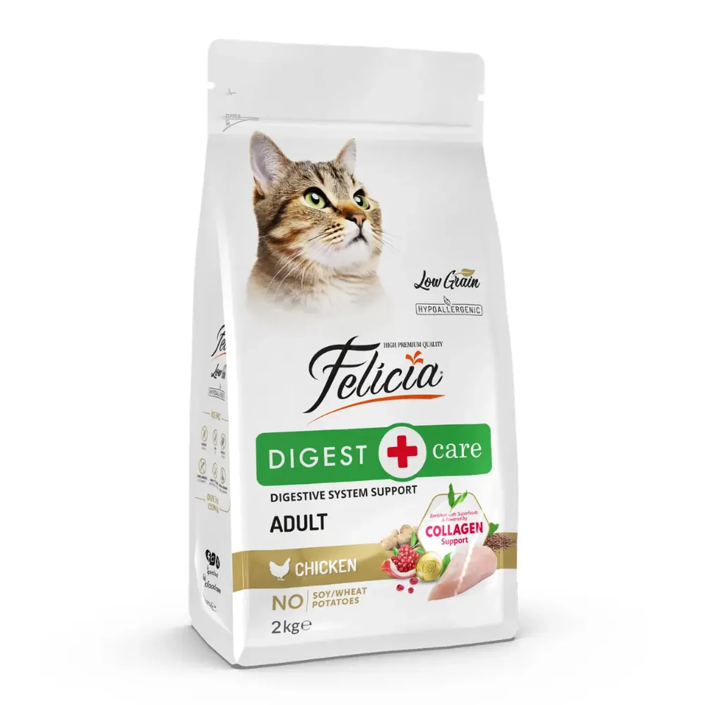 Felicia Digest Care Hipoalerjenik Az Tahıllı ve Tavuk Etli Yetişkin Kedi Maması (2 kg)