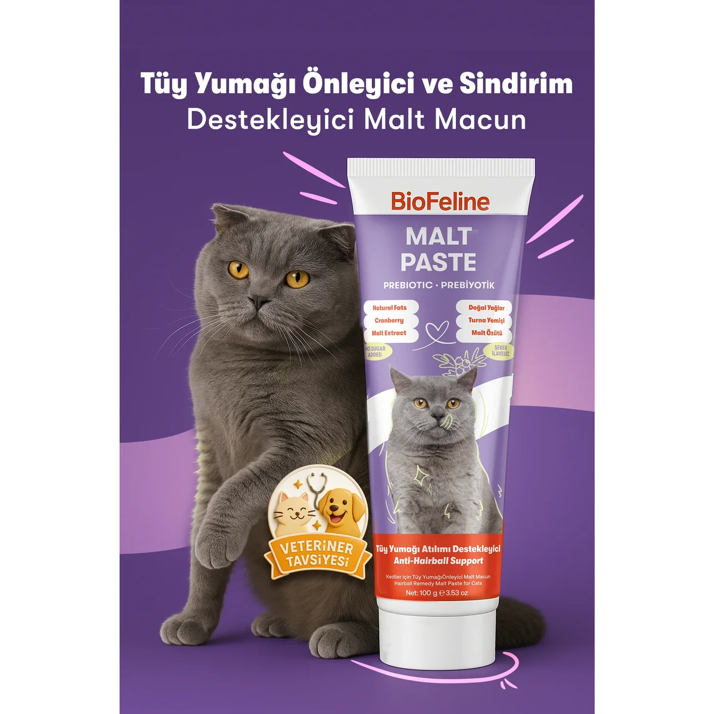 BioFeline Malt Kedi Macunu (100 g)