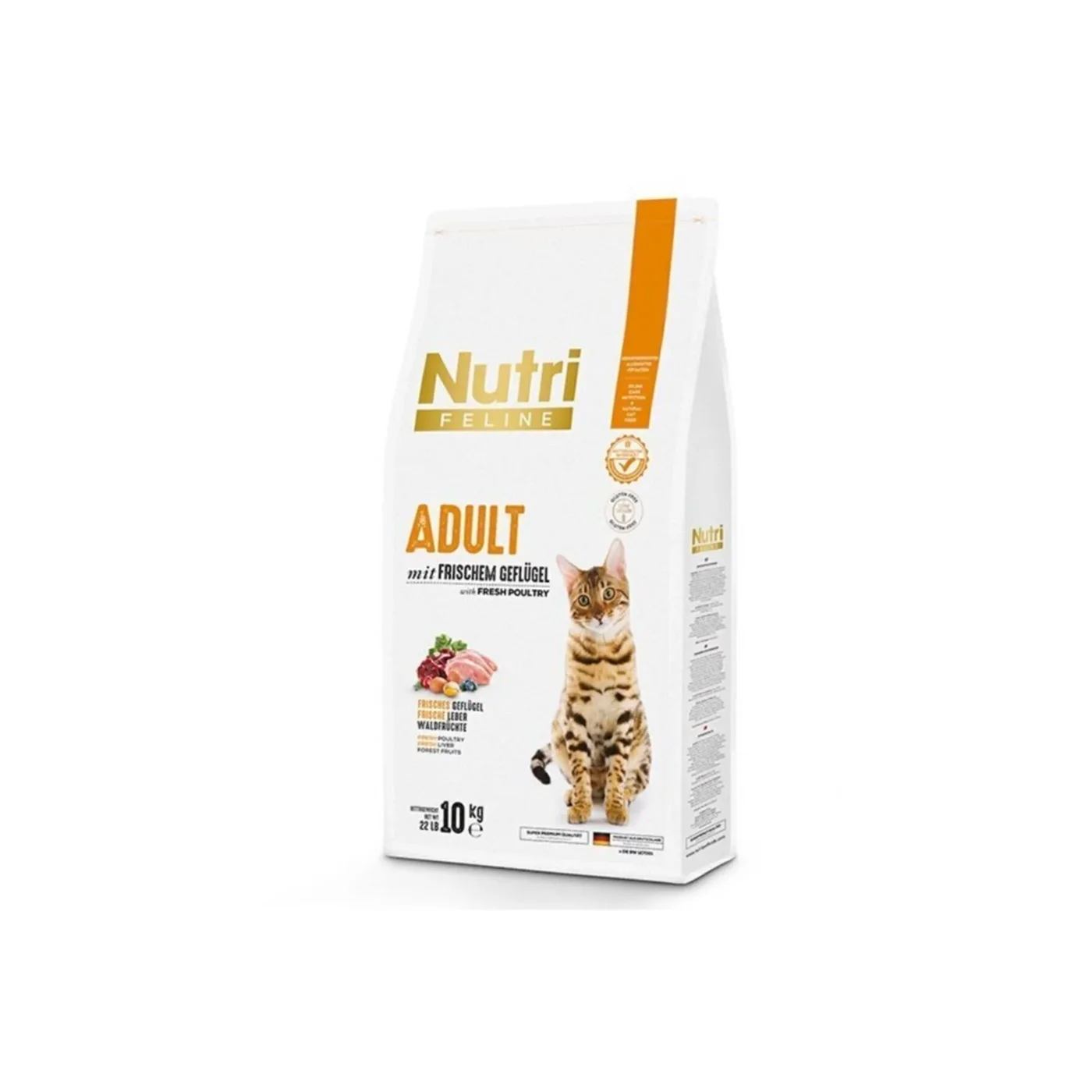 Nutri Feline Adult Düşük Tahıllı Kümes Hayvanlı Yetişkin Kedi Maması (10 kg)
