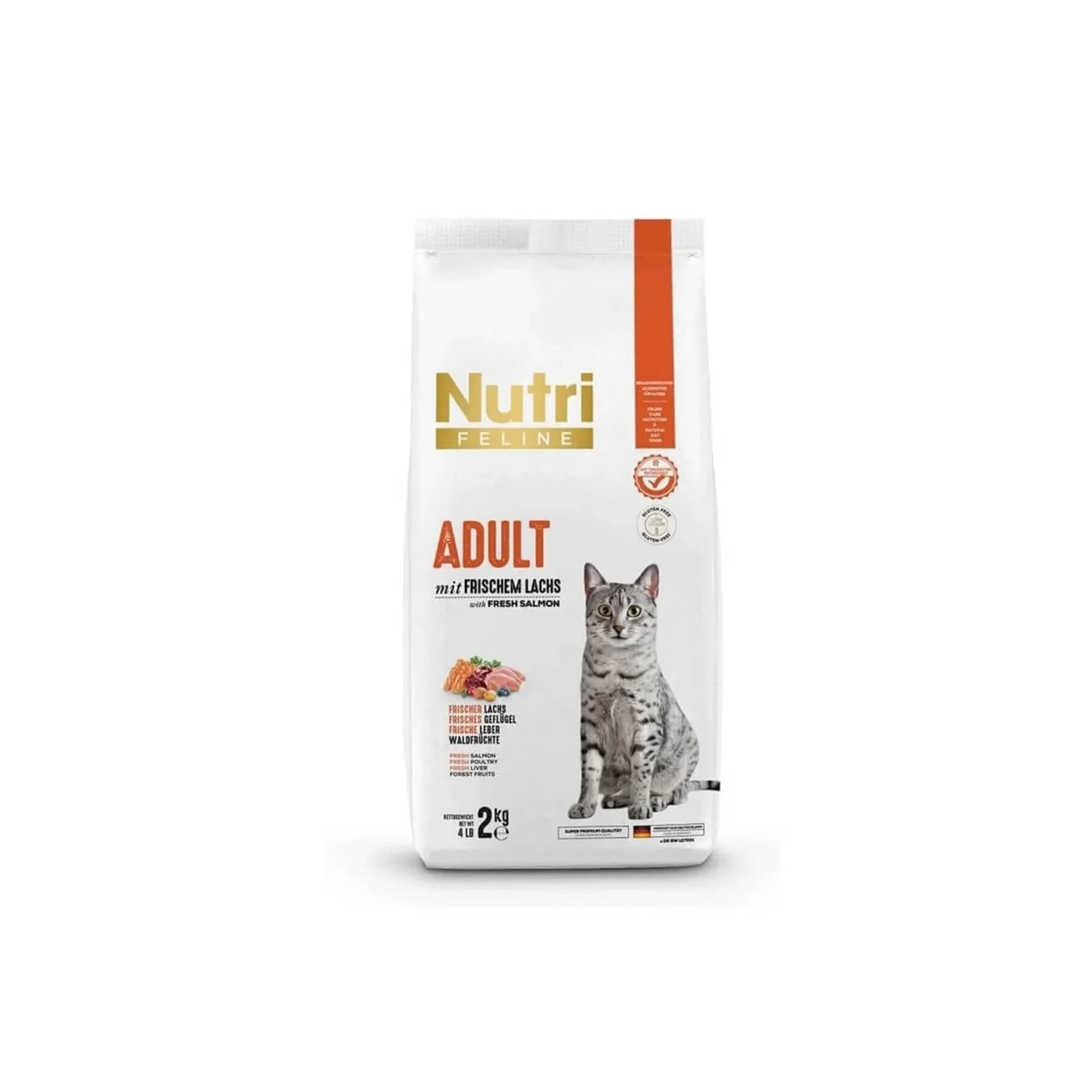 Nutri Feline Düşük Tahıllı ve Taze Somonlu Yetişkin Kedi Maması (2 kg)