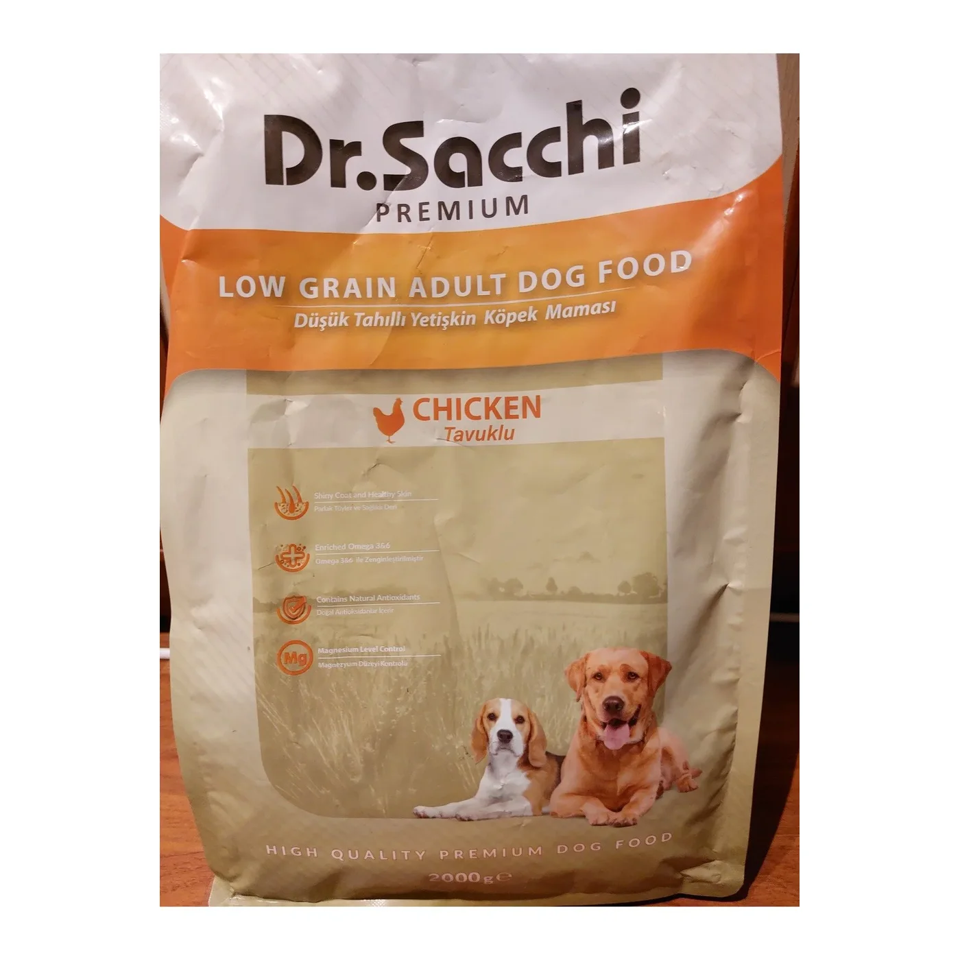 Dr.Sacchi Premium Düşük Tahıllı Tavuk Etli Yetişkin Köpek Maması (2 kg)