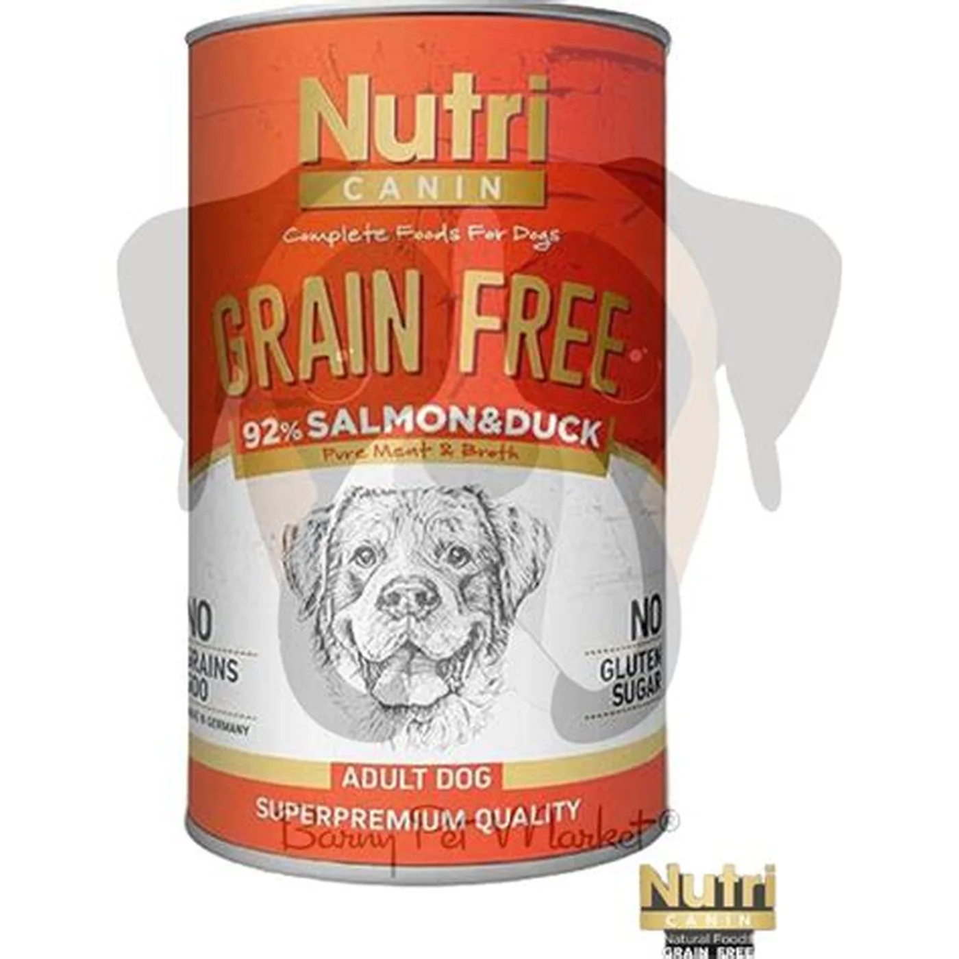 Nutri Canin Tahılsız Somonlu ve Ördek Etli Yetişkin Köpek Konserve Maması (400 g)