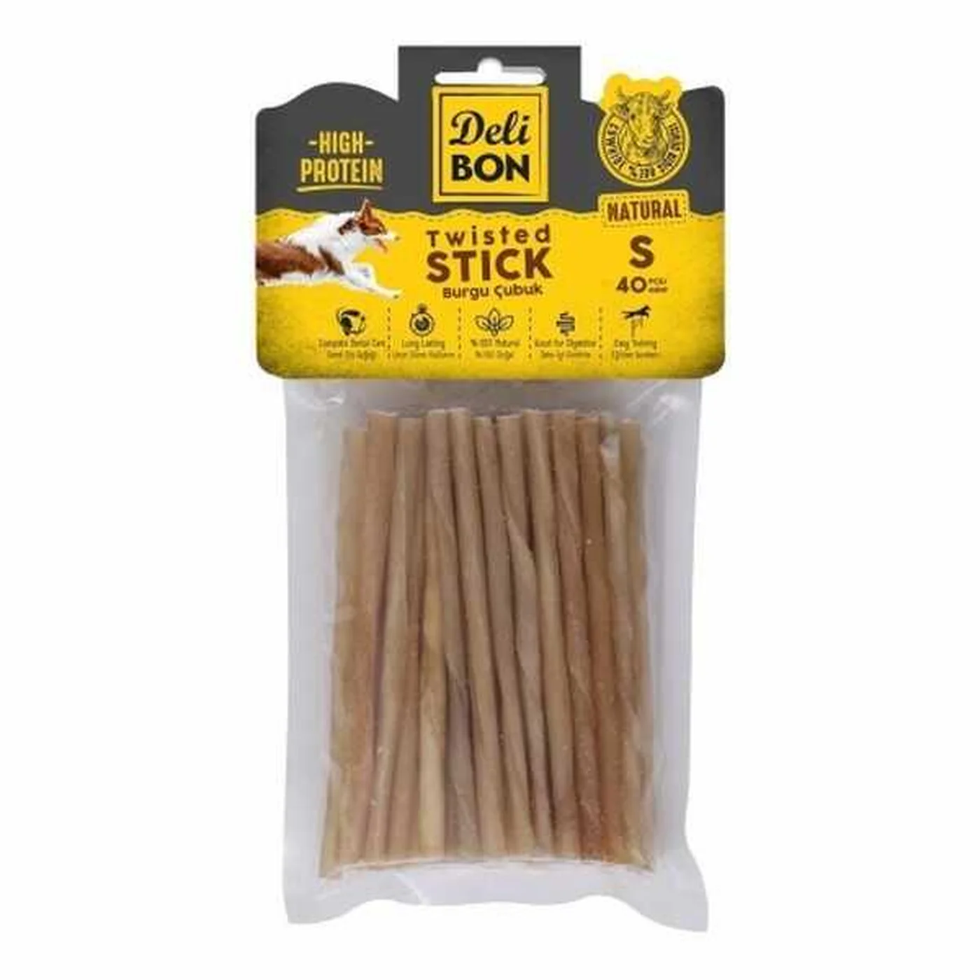 Deli Bon Burgu Çubuk İnce Köpek Ödül Kemiği (40'lı)