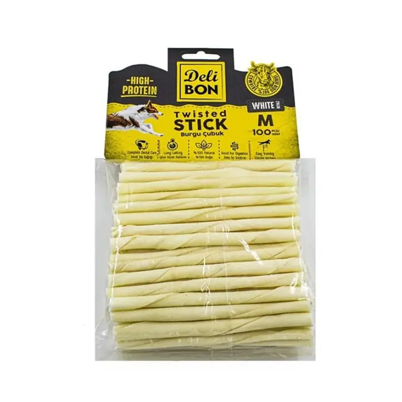 Deli Bon Deri Natural İnce Burgu Çubuk Köpek Ödülü (80'li)