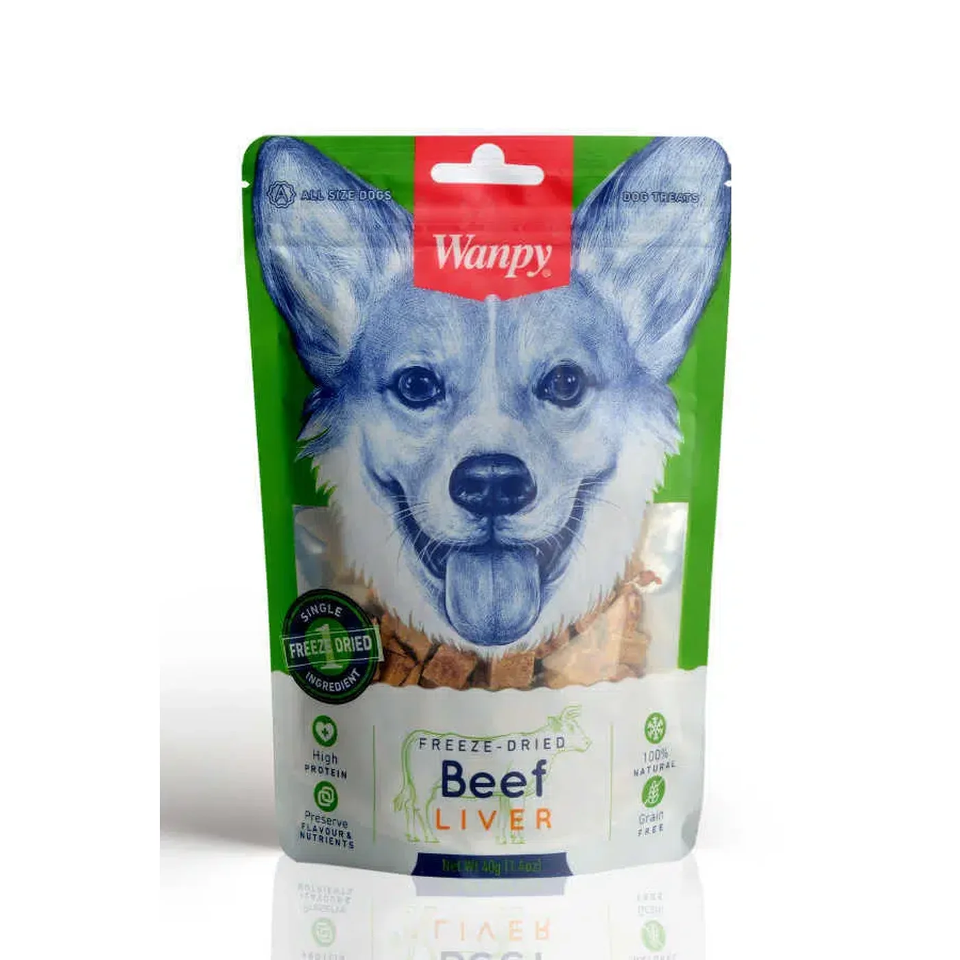 Wanpy Kurutulmuş %100 Dana Ciğeri Etli Köpek Ödül Maması (40 g)