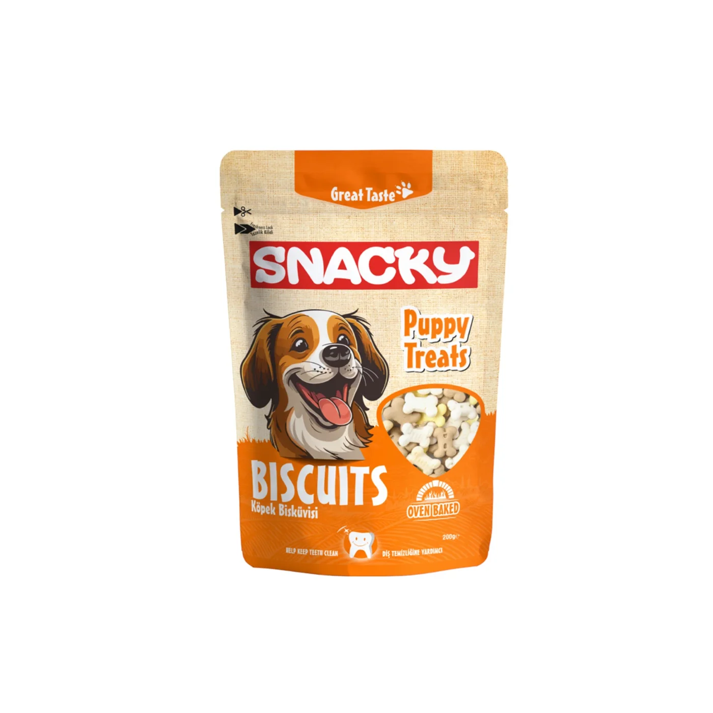 Snacky Etli Yavru Köpek Bisküvisi (200 g)