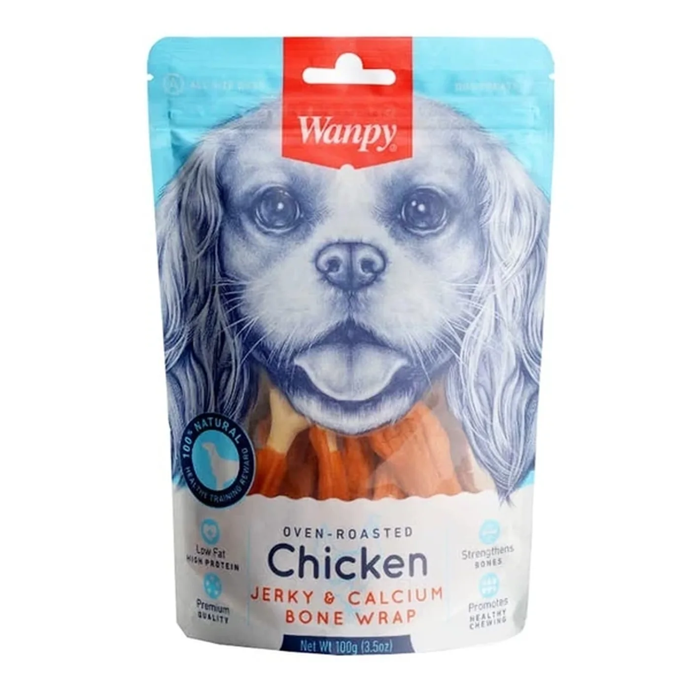 Wanpy Oven Roasted Tavuk Sargılı Kalsiyum Takviyeli Köpek Ödülü (100 g)