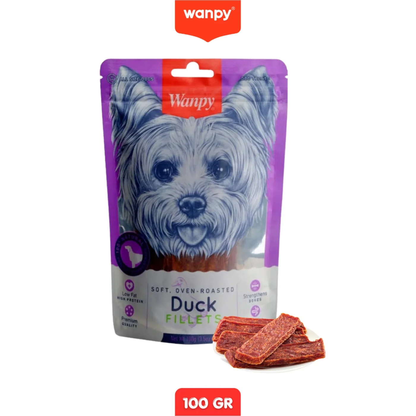 Wanpy Deri Üzerine Ördek Sar?l? Köpek Ödül Maması (100 g)