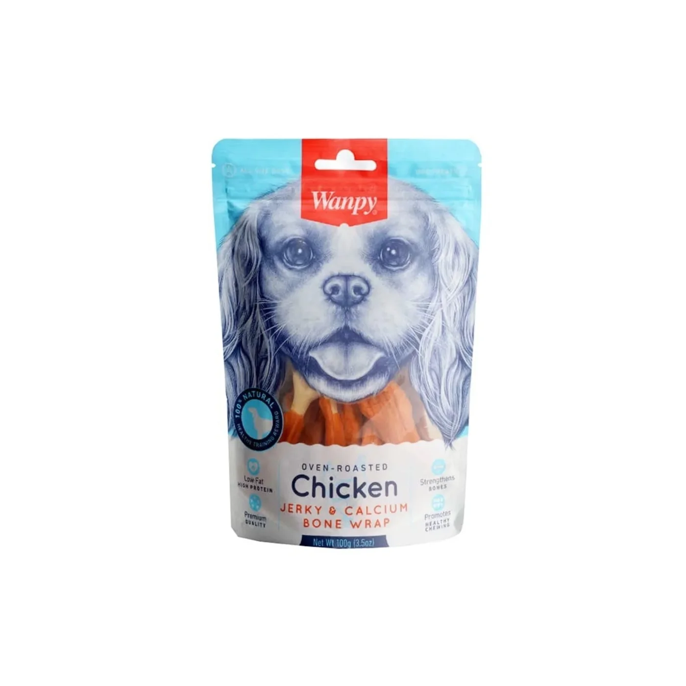Wanpy Kalsiyumlu Gerçek Tavuk Etli Sarg? Köpek Ödülü (100 g)