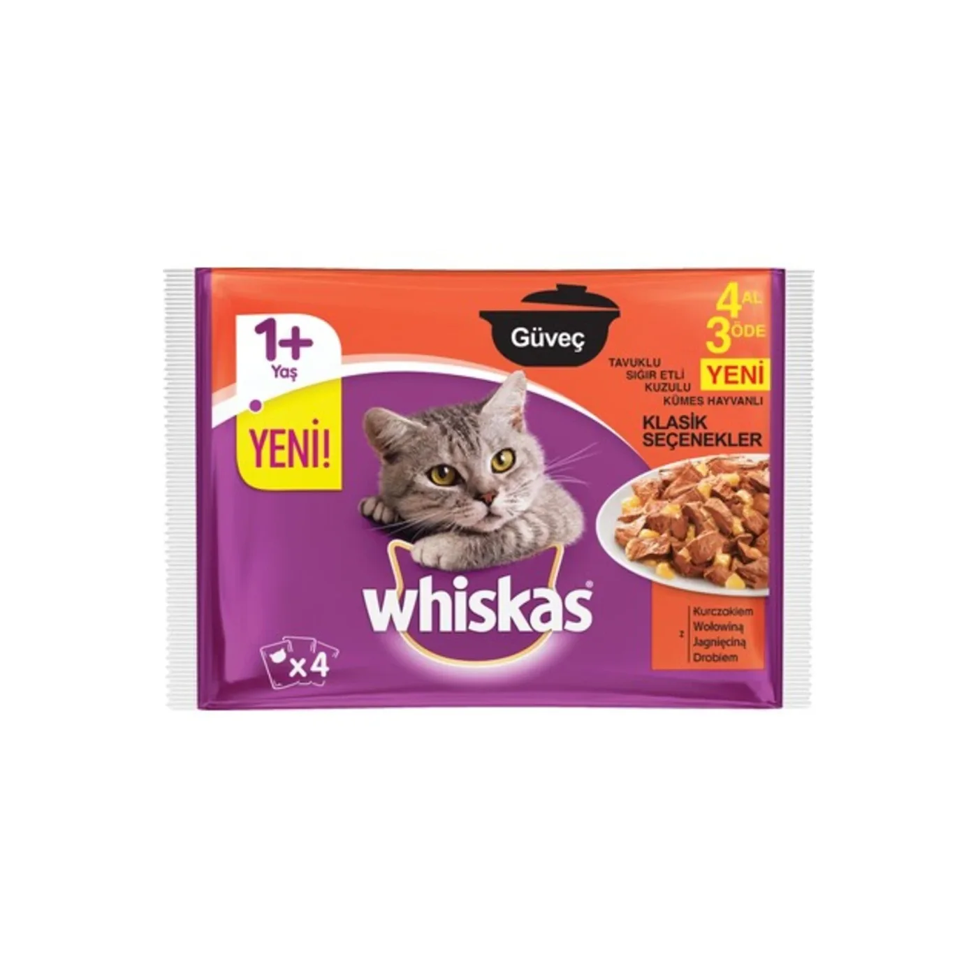 Whiskas Güveç Etli Pouch Mama (4 x 85 g)