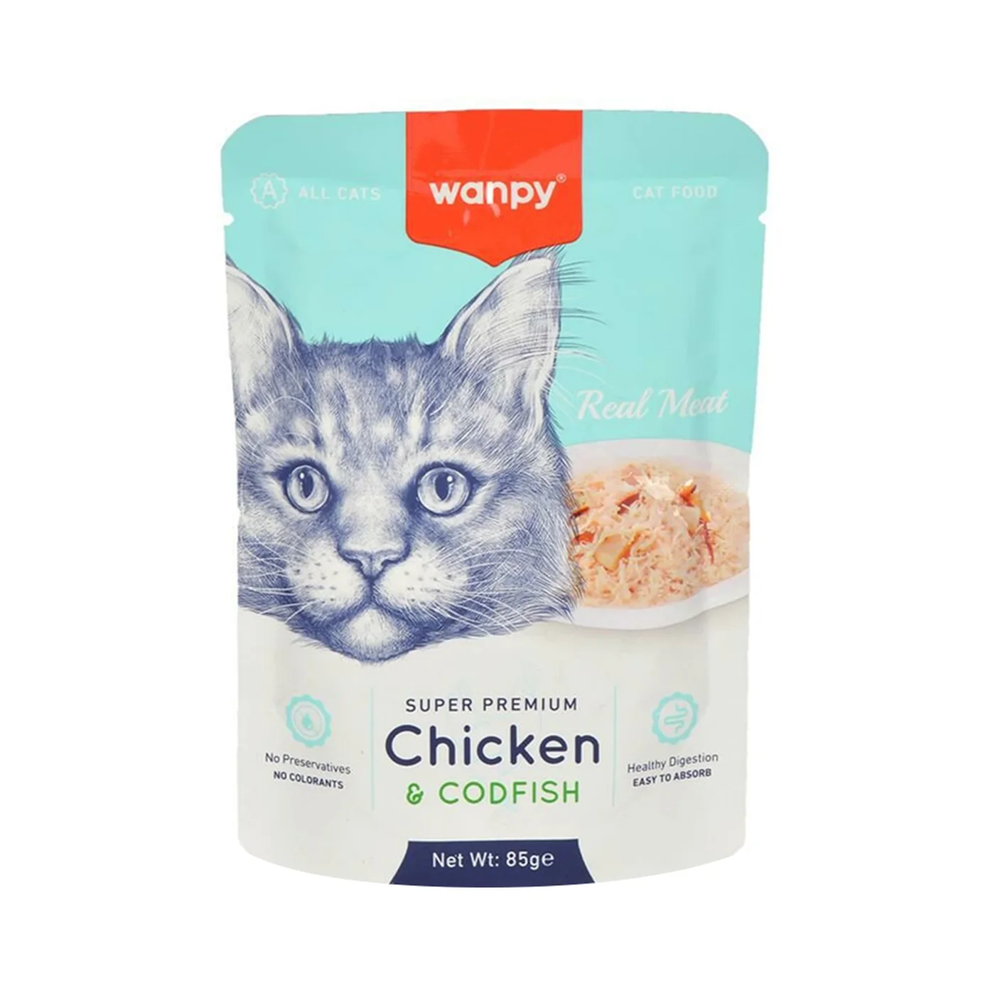 Wanpy Tavuk ve Deniz Taraklı Ya? Kedi Maması (85 g)